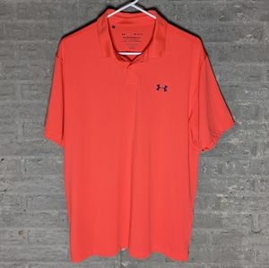 Under Armour Performance Athletic Golf Polo Size Large Coral